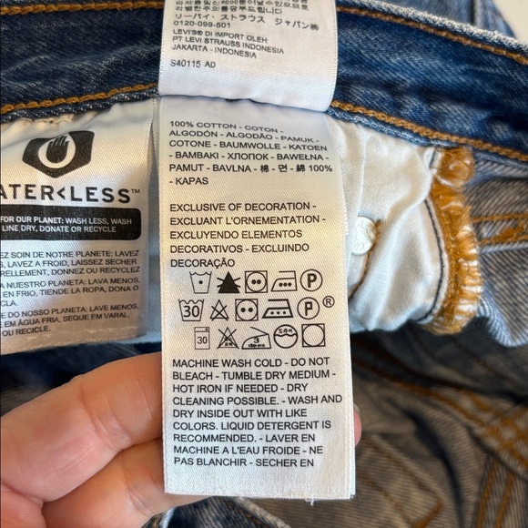 Levi's Premium 501 Button Fly Cropped Straight Leg Jeans medium blue size 27 - Picture 10 of 16